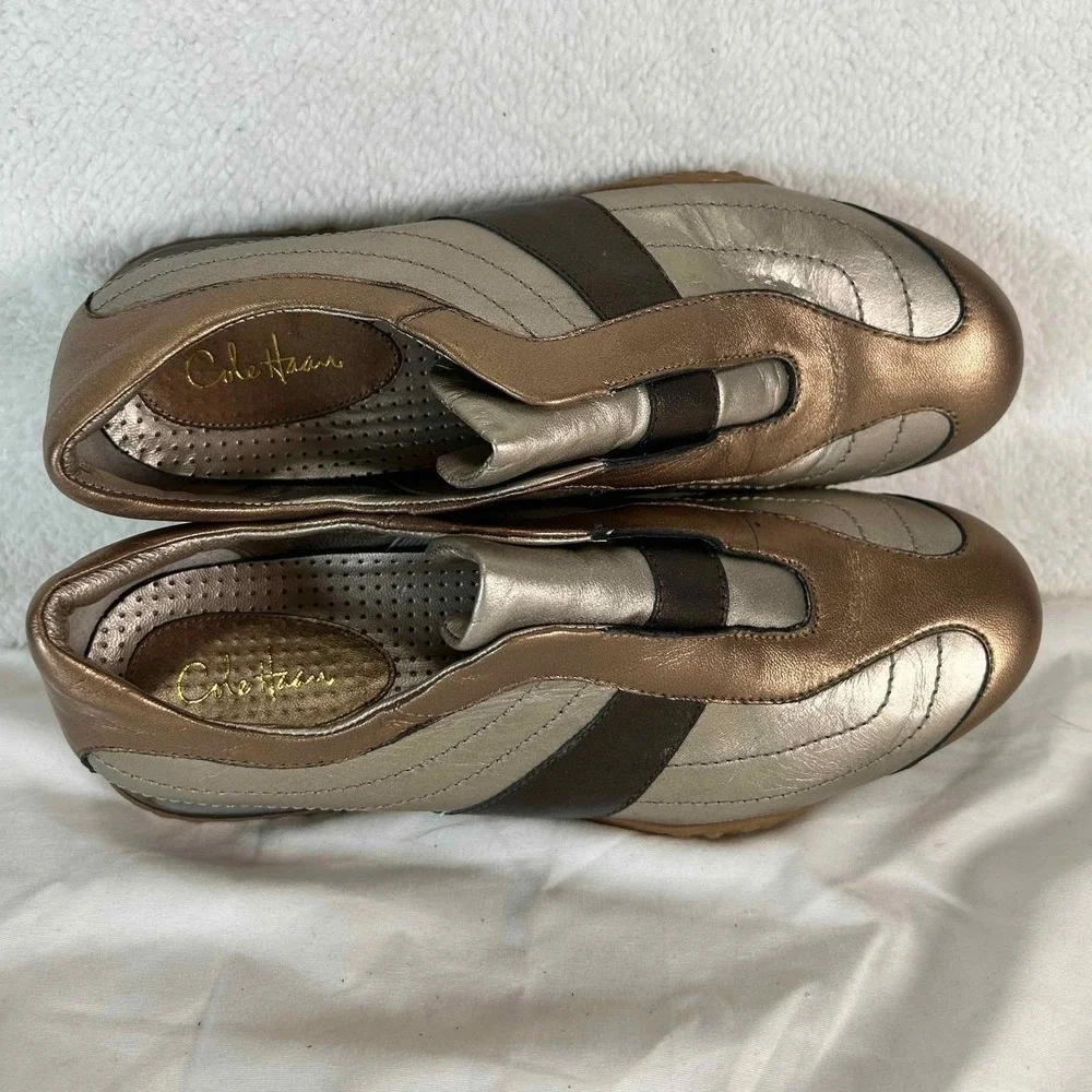 Cole‎ Haan Metallic Brown Slip On Comfort Walking Shoes Casual Everyday Size 7.5